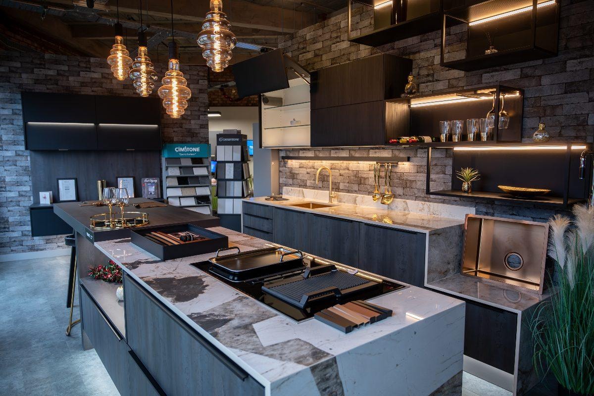 Kitchen showroom near Darras Hall — luxury displays and Artigiano Stone worktops
